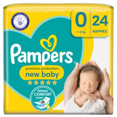 Pampers Premium Protection New Baby Size 1, 80 Nappies, 2kg-5kg, Jumbo+ Pack
