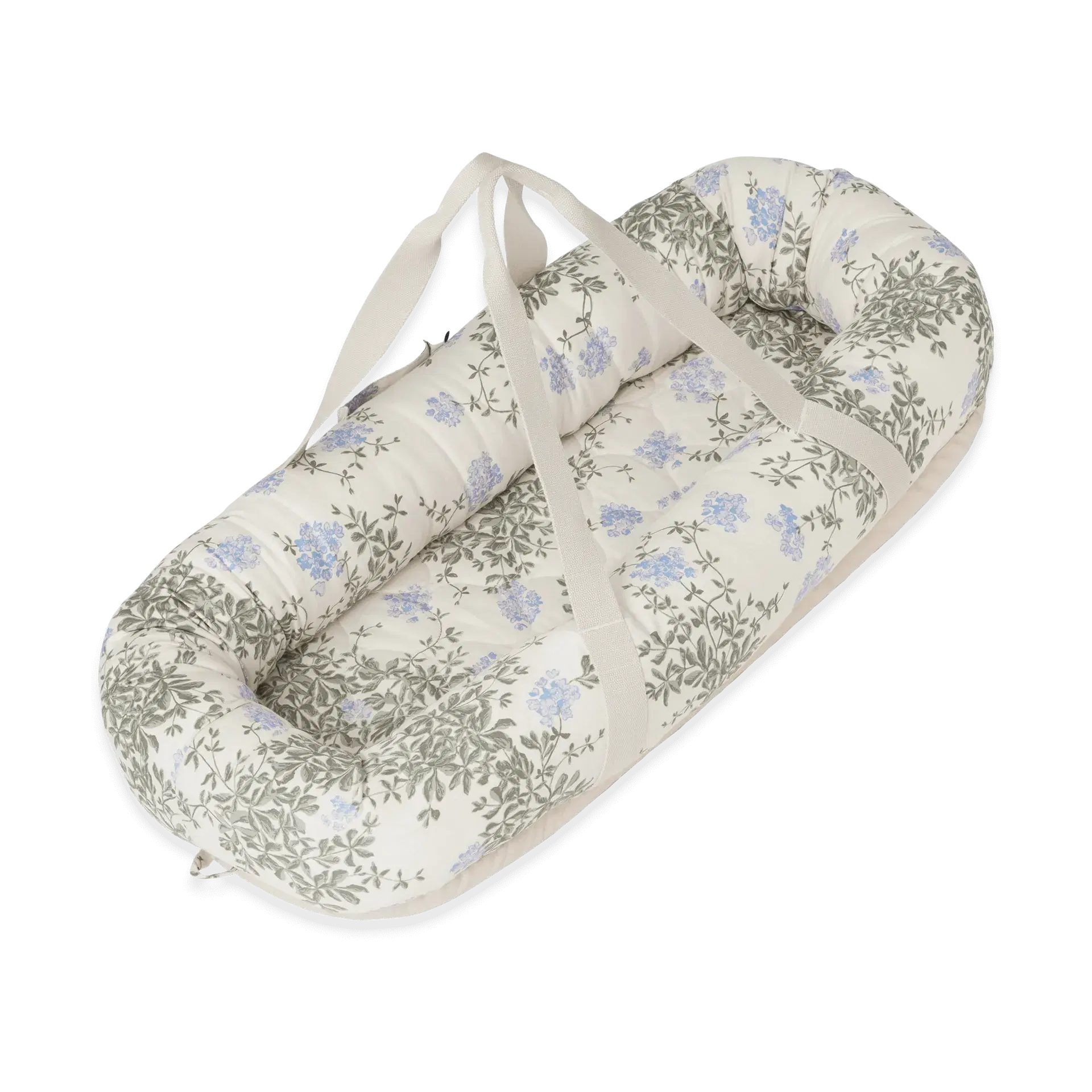 Plumbago satin quilted baby nest