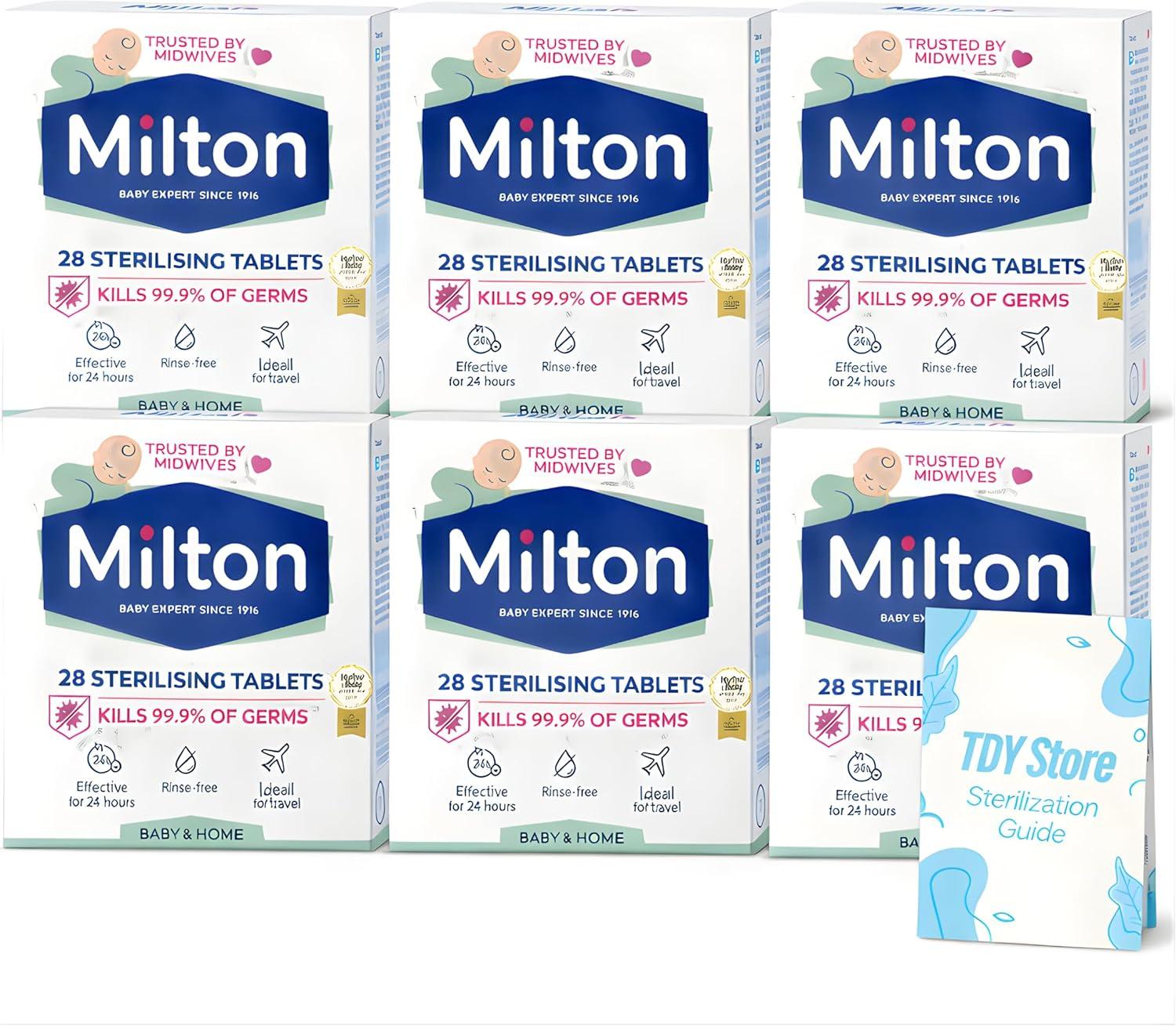 6 x Milton Baby 168 Sterilising Tablets - TDY Bundle Including TDY Steralization Guide